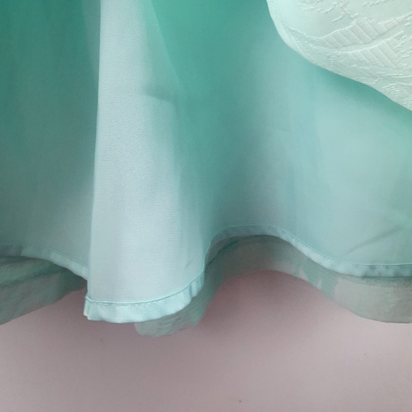 Forever New Size 14 Light Pastel Green Floral Embroidered A-line Pleated Skirt - Picture 6 of 13